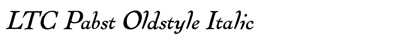 LTC Pabst Oldstyle Italic